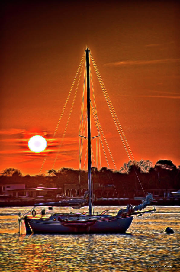 Sailboat Digital Art by Jacalyn Ackerman
