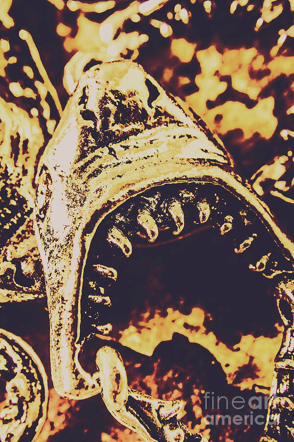 Golden Shark Mouths Photograph - Sea bites by Jorgo Photography