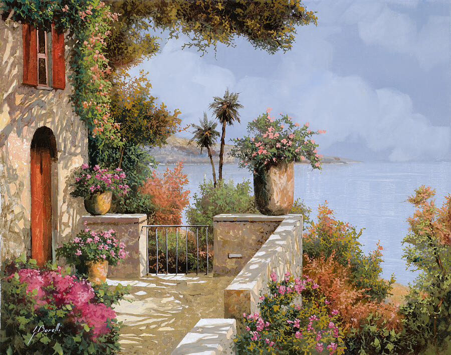 画家Silvio Di Volo イタリア　絵サイズ30x40額サイズ60x49 Il Silenzio by Guido Borelli