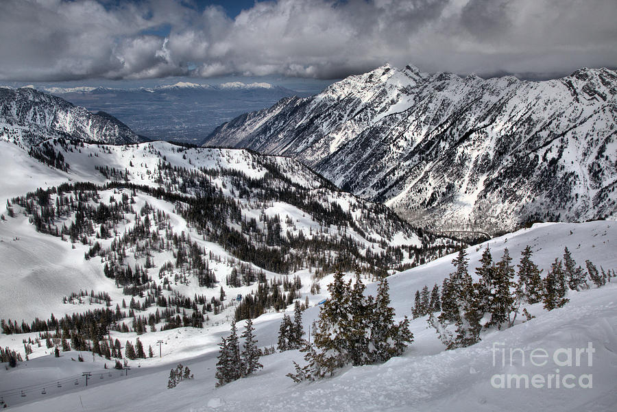 Snowy Mountain Landscape Photograph - Snowbird Little Cottonwood Canyon Views by Adam Jewell