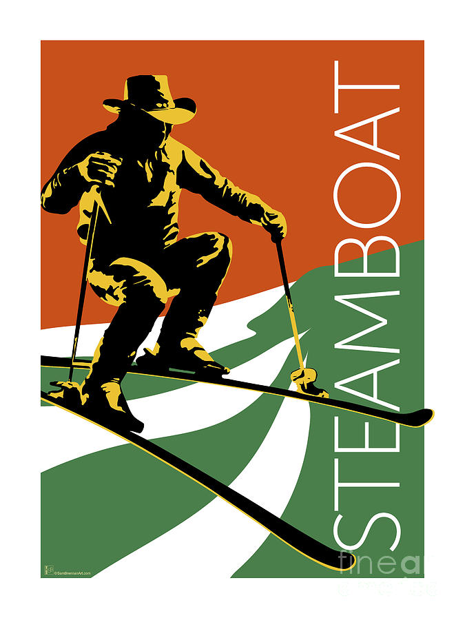 Steamboat Orange Digital Art by Sam Brennan