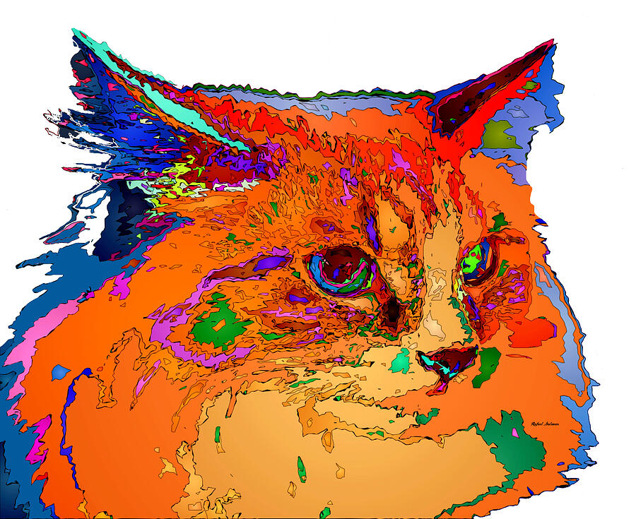 Stella the Cat. Pet Series Digital Art by Rafael Salazar