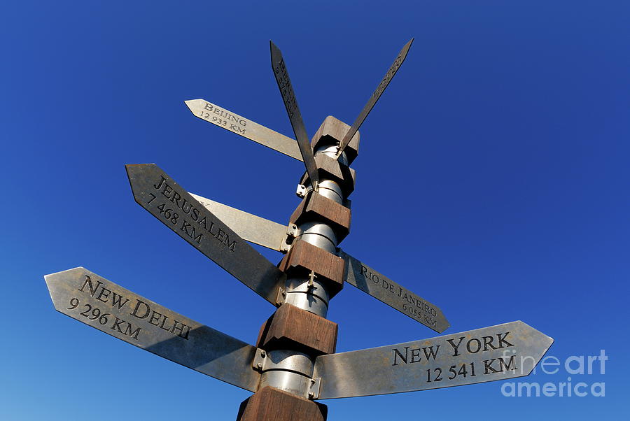 Directional Signs Against Blue Sky Photograph - Street signs by Sami Sarkis Photography