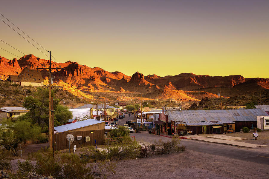 Sunset in Oatman on  Route 66 in Arizona Photograph by Miroslav Liska