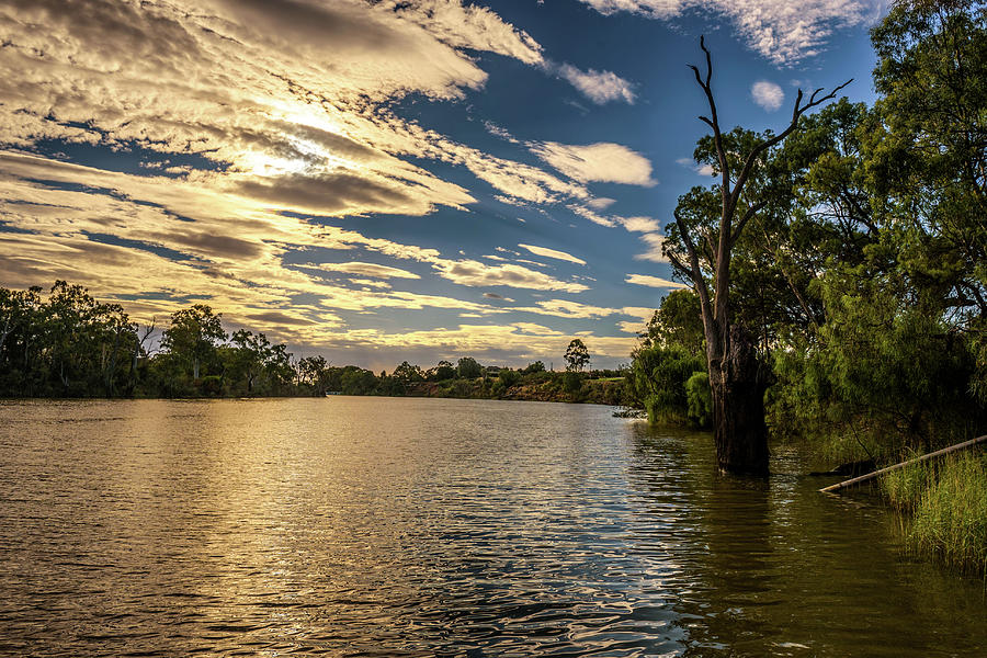 Sunset over Murray river in Mildura, Australia Photograph by Miroslav Liska