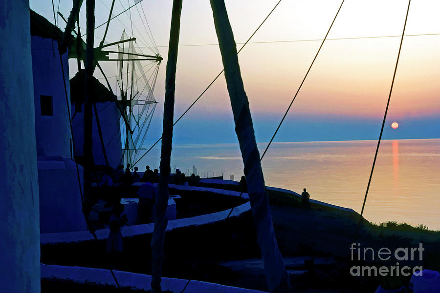 Sunset over the water in Mykonos Photograph by Sami Sarkis Photography