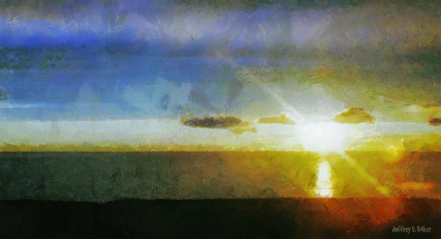 Sunset Under the Clouds Painting by Jeffrey Kolker