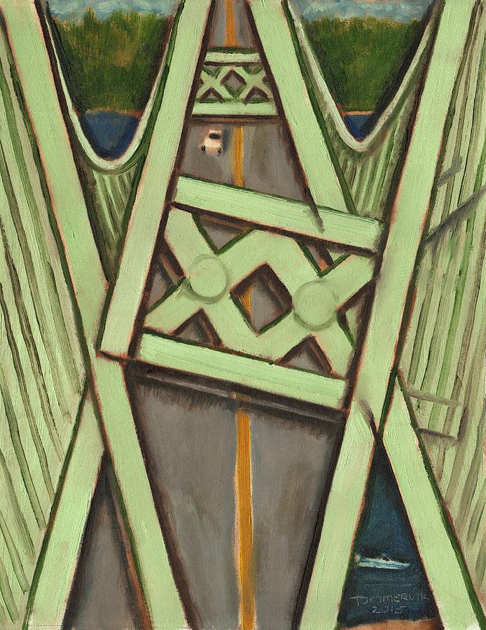 Tacoma Narrows Bridge Collapse Painting by Tommervik