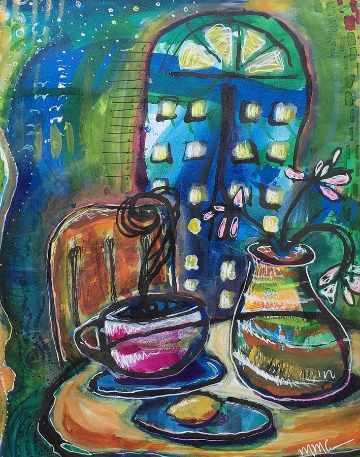 Tea with Lemon Mixed Media by Mary Conner