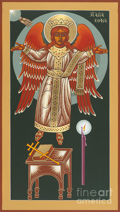 Icon of Angel with Candle and Table Painting - The Advent of Hagia Sophia 173 by William Hart McNichols