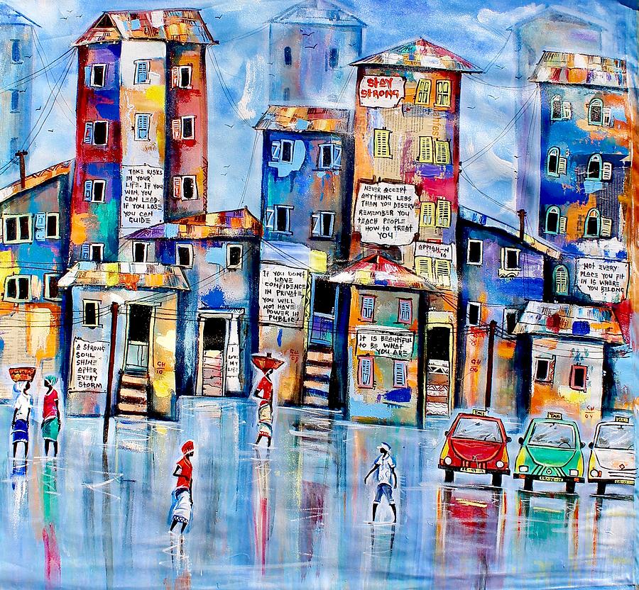 The Blue Line Painting by Appiah Ntiaw