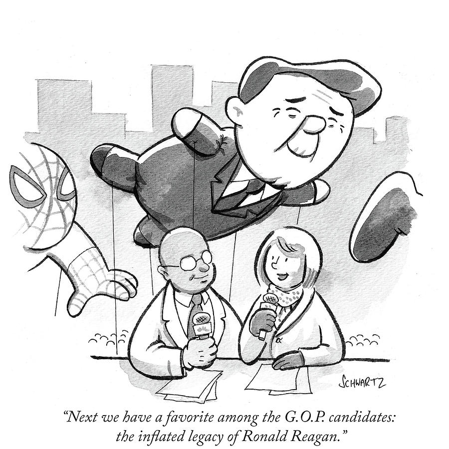 The inflated legacy of Ronald Reagan Drawing by Benjamin Schwartz