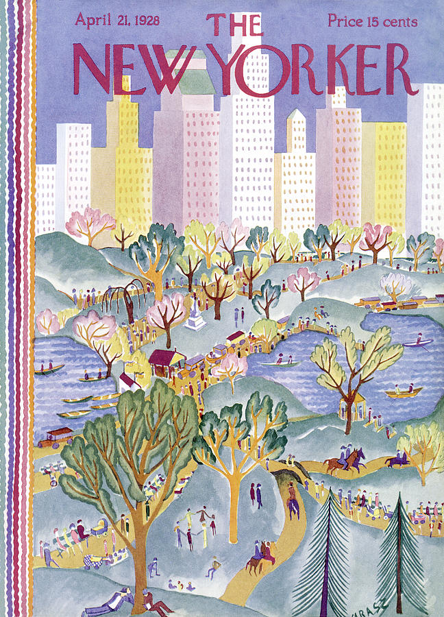 Central Park New York Skyline Painting - New Yorker  April 21st, 1928 by Ilonka Karasz