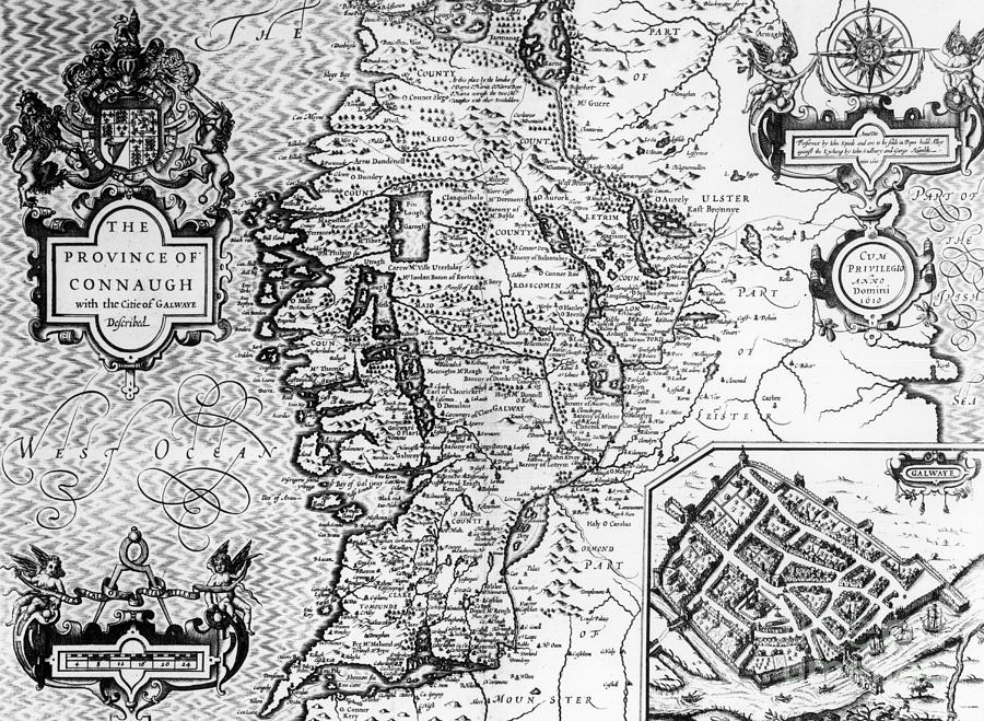 Detailed Connaught Map The Province of Connaught with the City of Galway Drawing by Jodocus ...