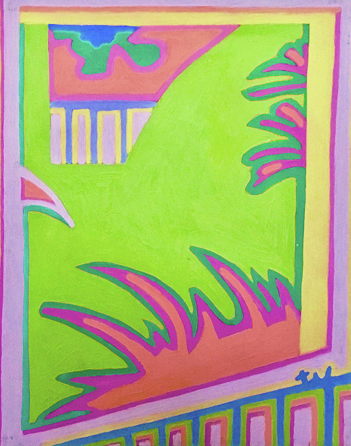 Tropical Window Scene Painting by Rod Whyte