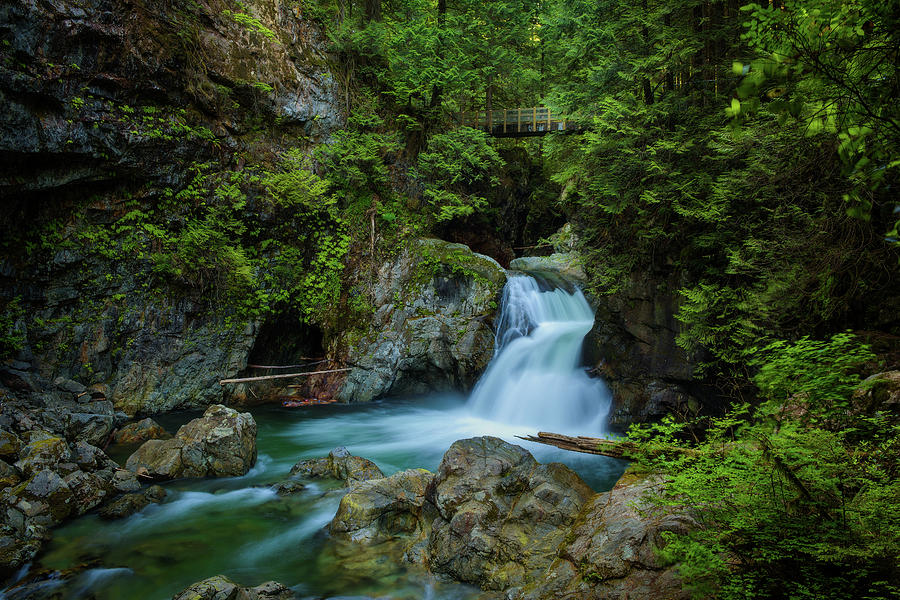 Twin Falls in Lynn Canyon Park, North Vancouver, Canada Photograph by Miroslav Liska