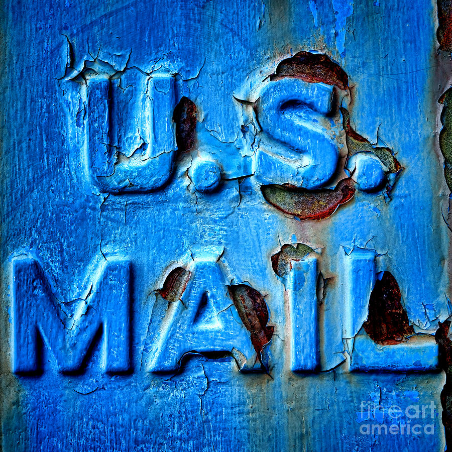 Rustic U.S. Mailbox Texture Photograph - US Mail by Olivier Le Queinec