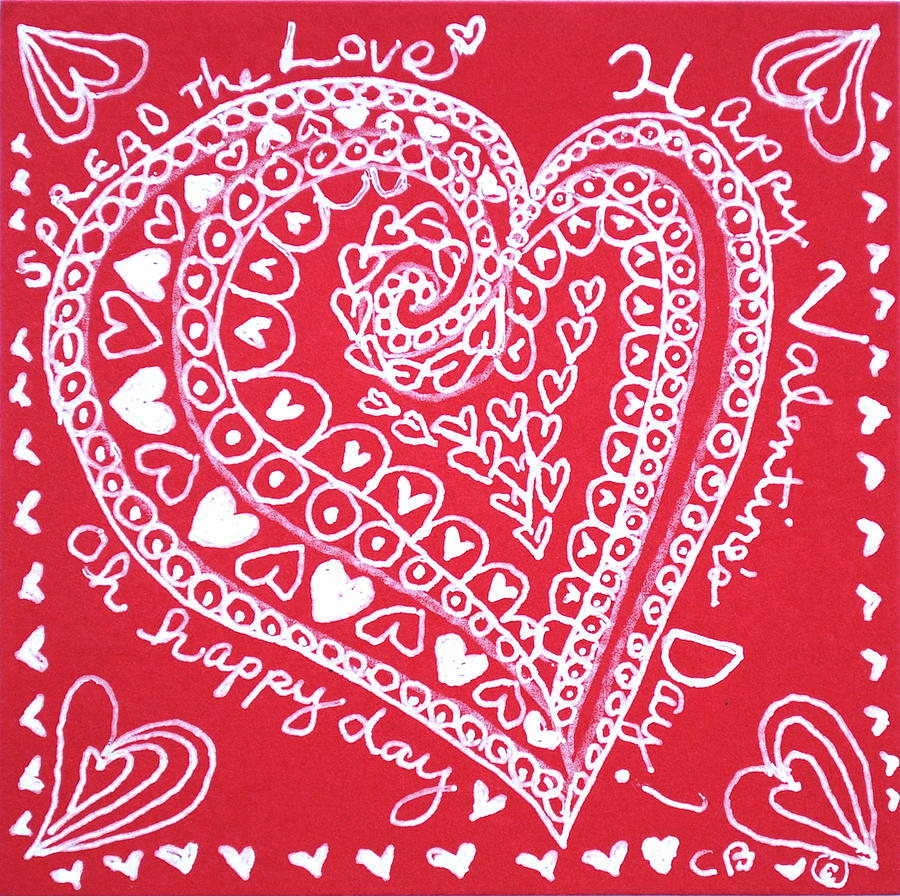 Valentine Heart Drawing by Carole Brecht