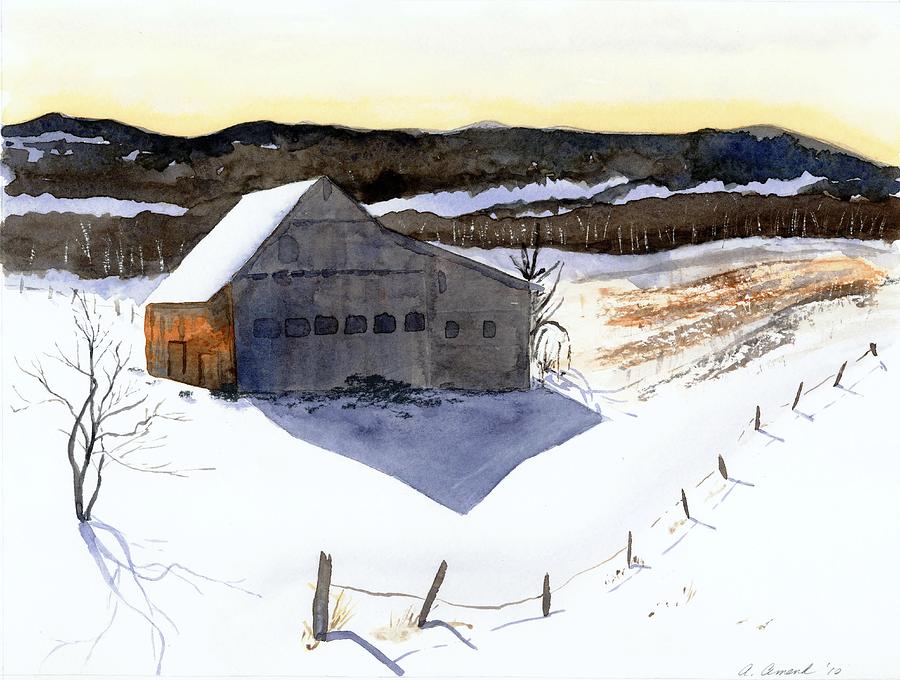 Waitsfield Barn Painting by Amanda Amend