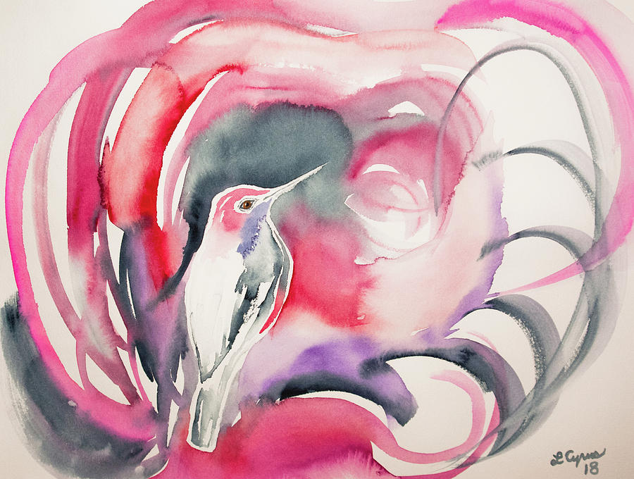Watercolor - Abstract Bird Painting by Cascade Colors