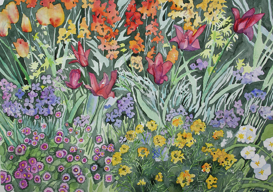 Watercolor - Empress Hotel Gardens Painting by Cascade Colors