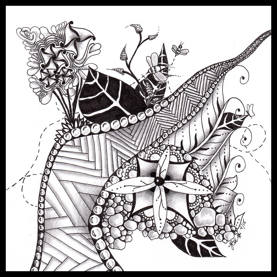 Zen Garden Drawing by Jan Steinle