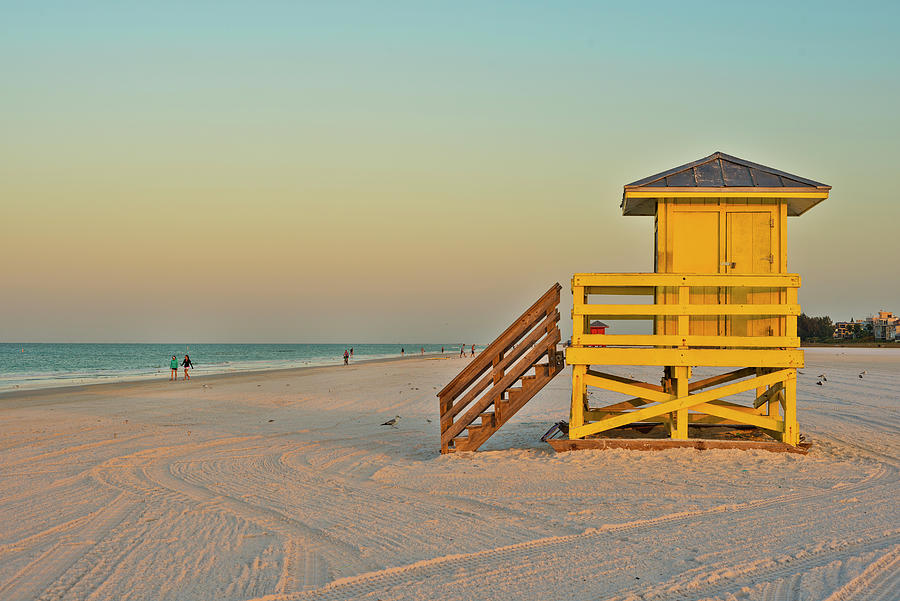 Beach With Lifeguard Station #1 Digital Art by Carlo Irek