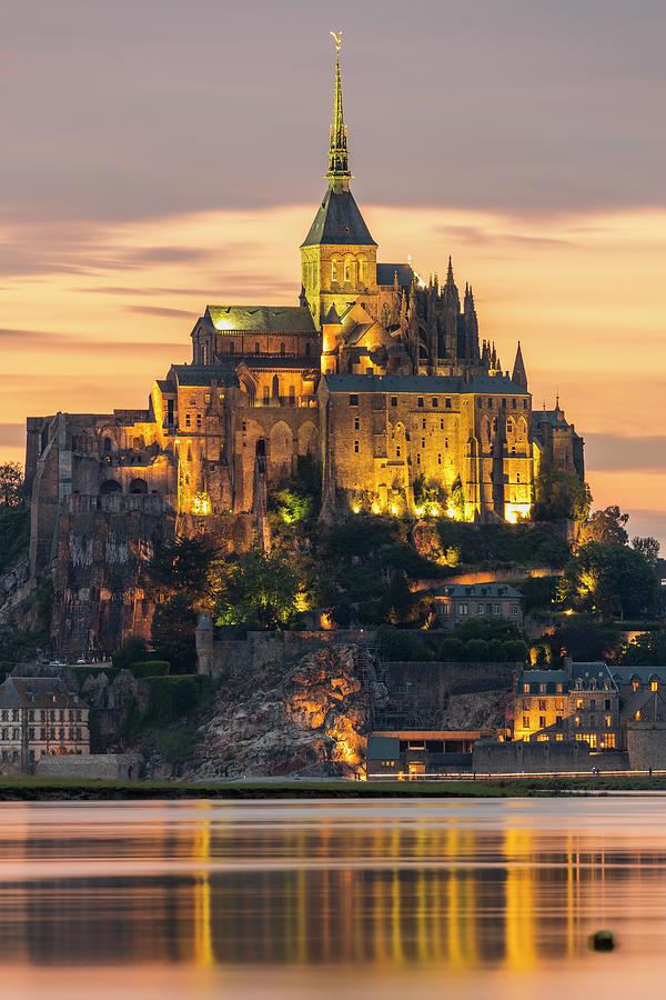 France, Normandy, Mont Saint-michel, English Channel, Basse-normandie, Island At The Mouth Of The Couesnon River #1 Digital Art by Sebastian Wasek