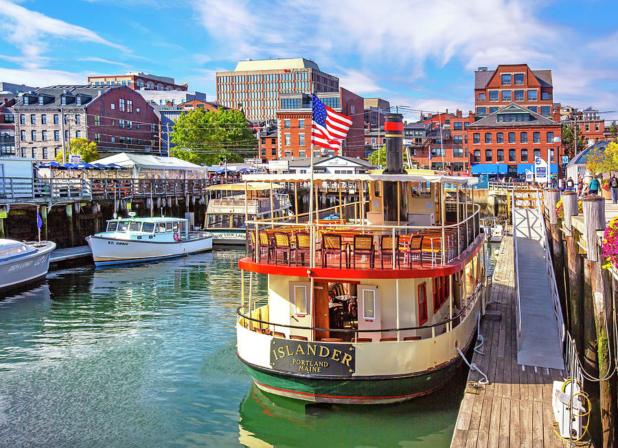 Maine, Portland, The Islander Boat #1 Digital Art by Claudia Uripos