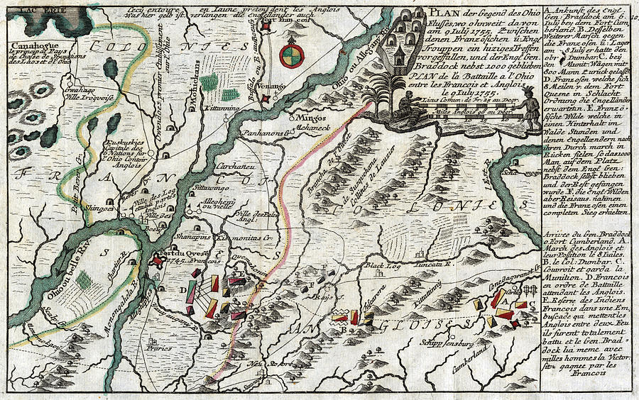 Monontsha Map Map: Monongahela, C1760 #1 by Granger