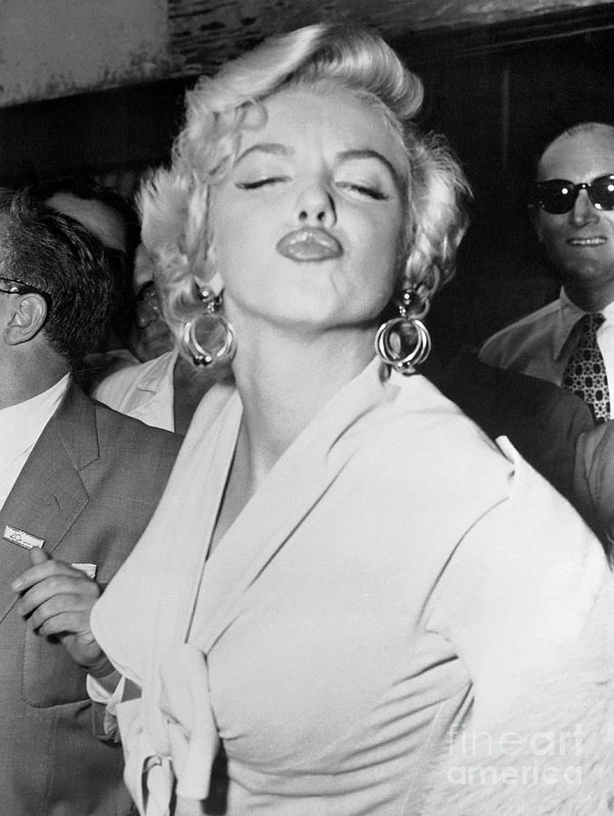 Marilyn Monroe Puckering Lips #1 by Bettmann