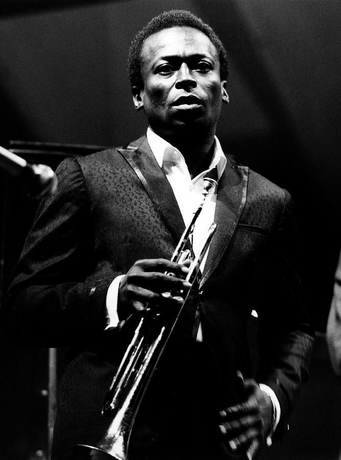 Jazz Legend with Trumpet Photograph - Photo Of Miles Davis #1 by David Redfern