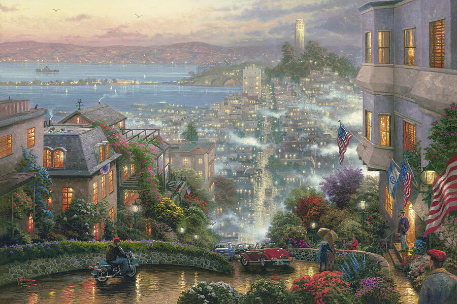 Sf Lombard Street #1 by Thomas Kinkade
