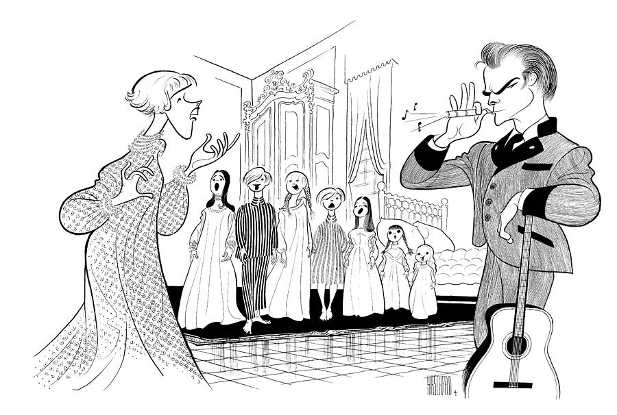 The Sound of Music Characters Drawing - The Sound Of Music #1 by Al Hirschfeld