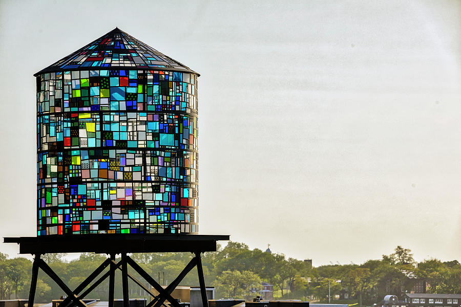 Water Tower, Brooklyn, Nyc #1 Digital Art by Claudia Uripos