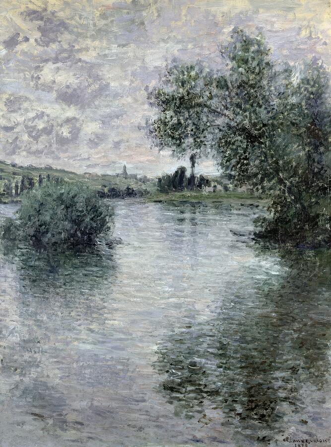The Seine At Vetheuil Painting by Claude Monet - Metal Posters