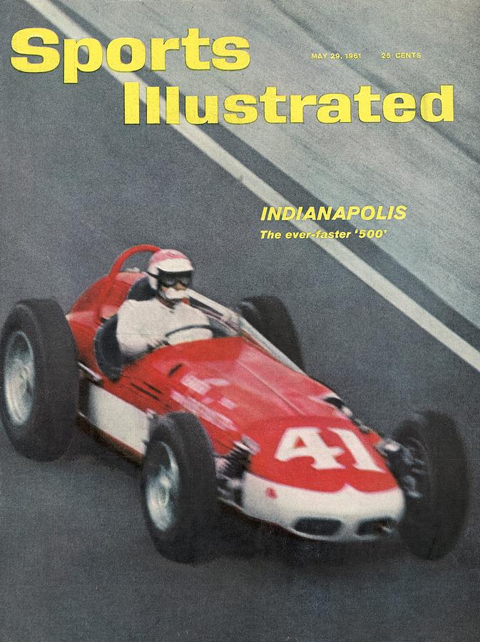Indy 500 Racing Car on Track Photograph - 1961 Indy 500 Preview Sports Illustrated Cover by Sports Illustrated