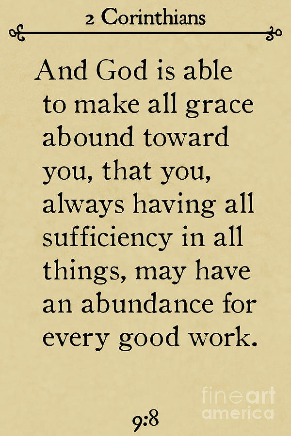 2 Corinthians 9 8-Bible Verse Wall Art Collection #4 Painting by Mark Lawrence