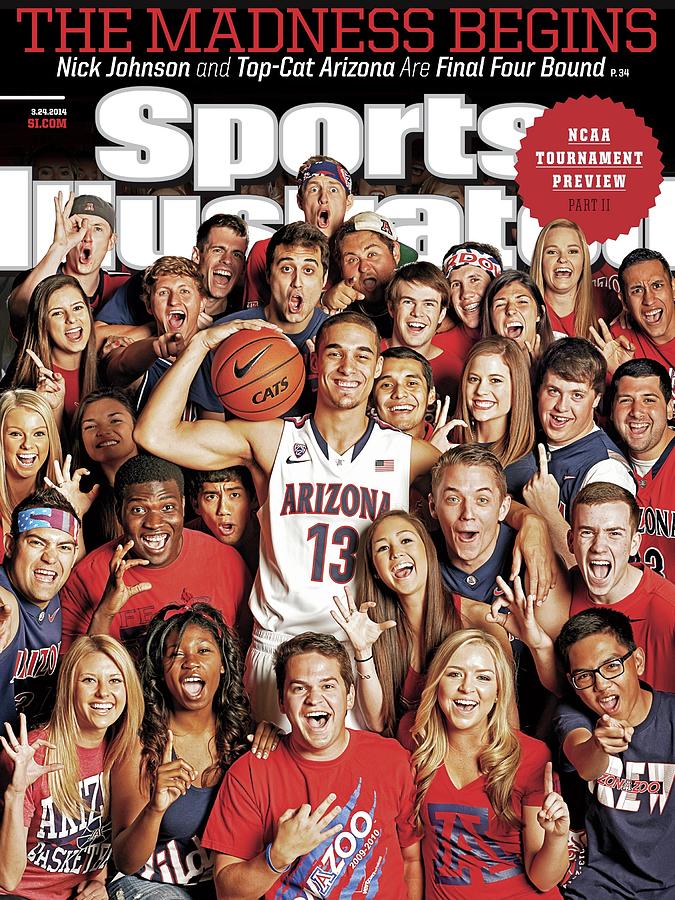 Arizona Basketball Team Celebration Photograph - 2014 March Madness College Basketball Preview Part II Sports Illustrated Cover by Sports Illustrated