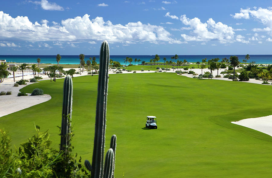 Golf Course Overlooking Caribbean Sea Digital Art - Golf Course, Dominican Republic #2 by Hp Huber