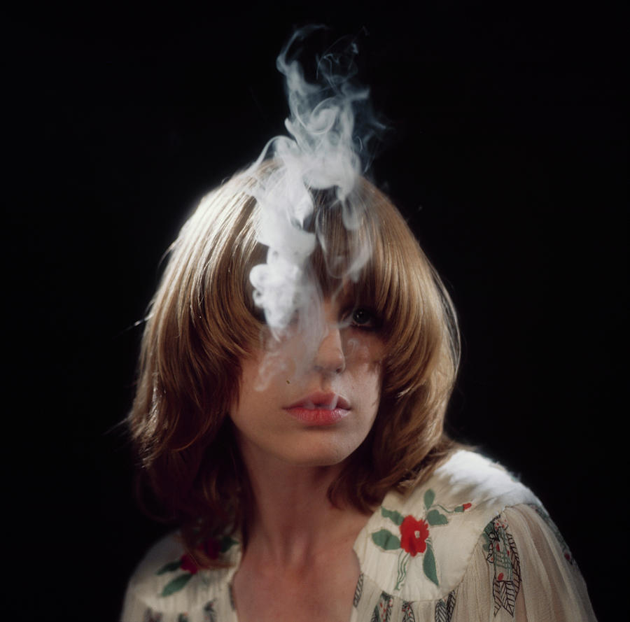 Mysterious Woman with Smoke Photograph - Marianne Faithfull Portrait #2 by David Redfern