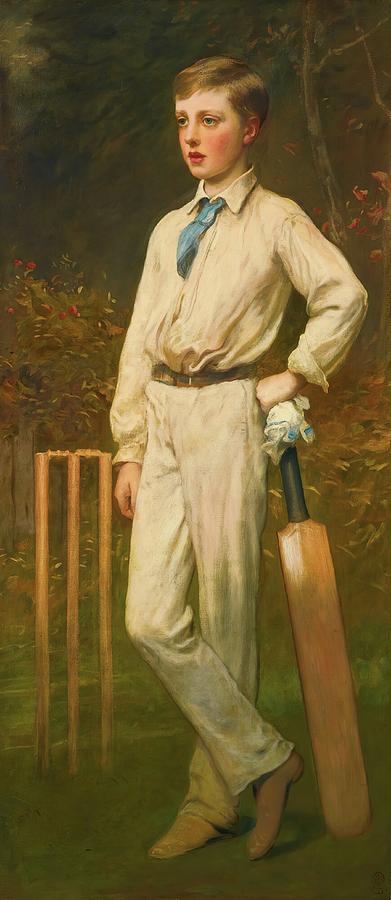 Portrait of a Young Cricketer Painting - Portrait Of A Young Cricketer by James Sant