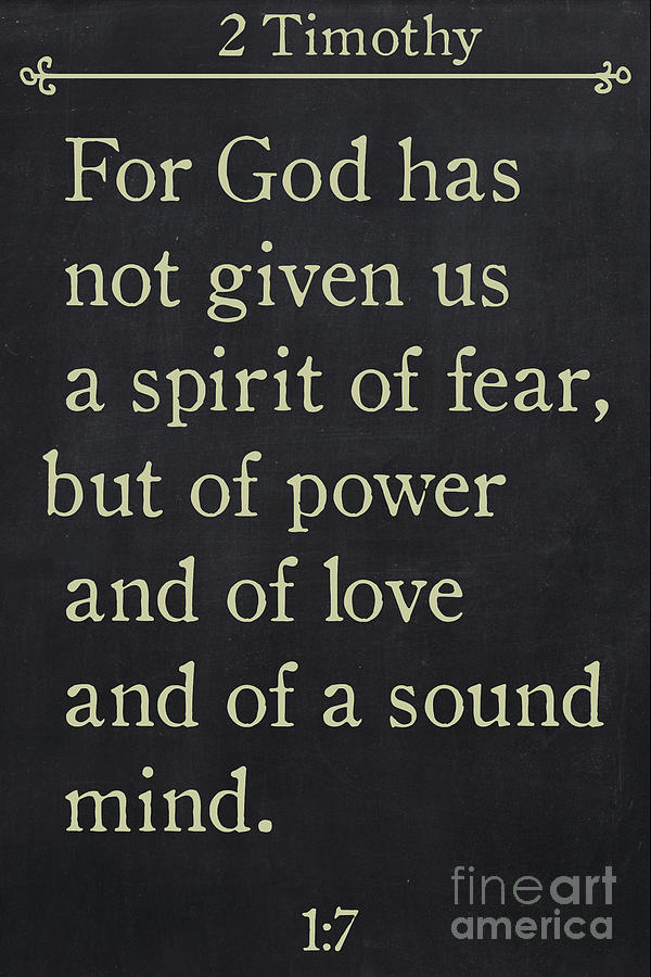 2 Timothy 1 7 - Inspirational Quotes Wall Art Collection Painting by Mark Lawrence