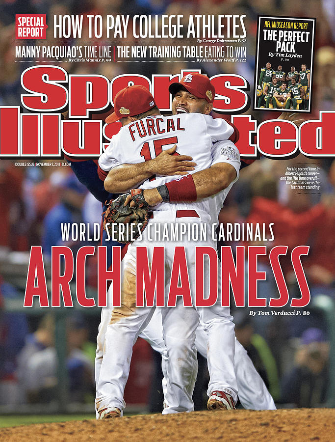 World Series Celebration Photograph - 2011 World Series Game 7 - Texas Rangers V St Louis Sports Illustrated Cover by Sports Illustrated