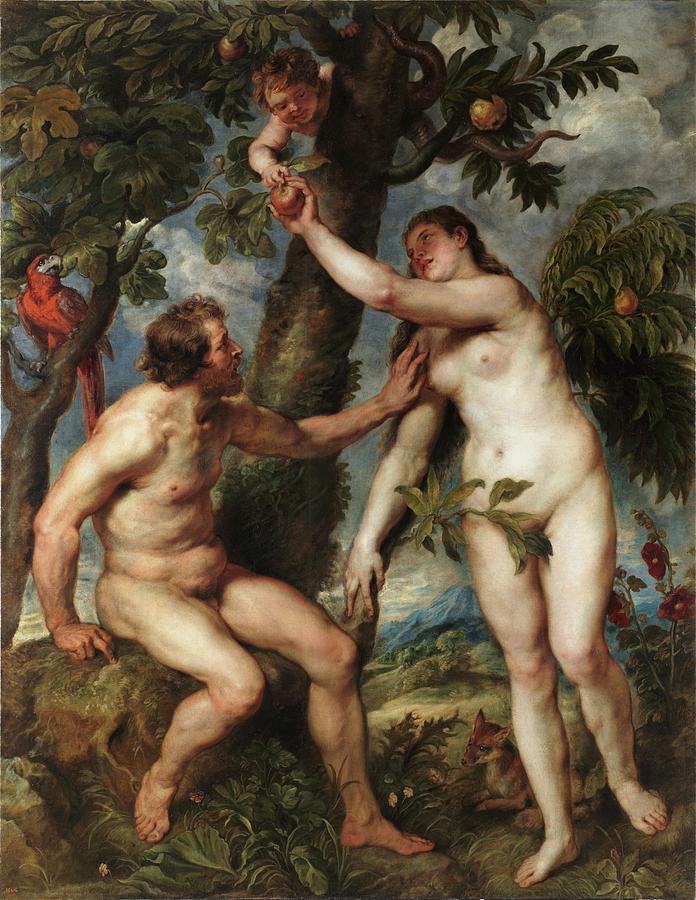 Adam and Eve in the Garden Painting - Adam And Eve by Peter Paul Rubens