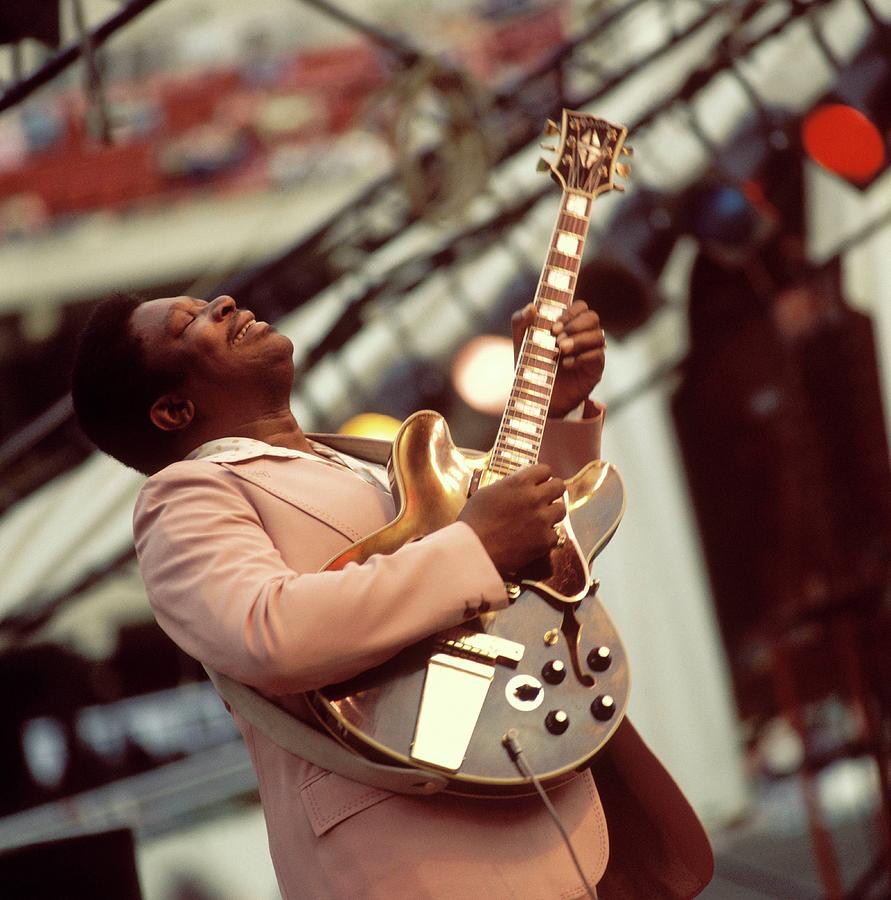 BB King Performing Live on Stage Photograph - Photo Of Bb King #3 by David Redfern