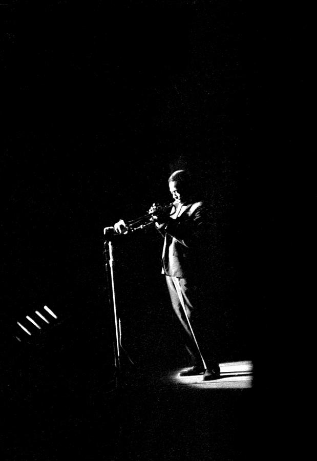 Legendary Trumpet Player in Spotlight Photograph - Photo Of Miles Davis #3 by David Redfern