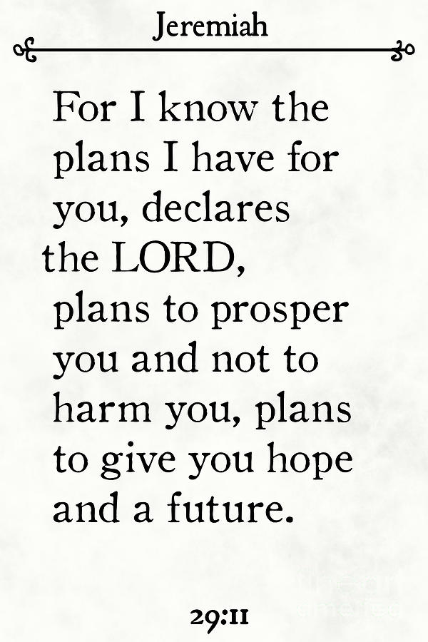 Jeremiah 29 11 - Inspirational Quotes Wall Art Collection #2 Painting by Mark Lawrence