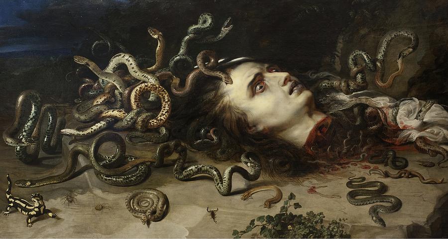 Head of Medusa by Rubens Painting - Head Of Medusa by Peter Paul Rubens