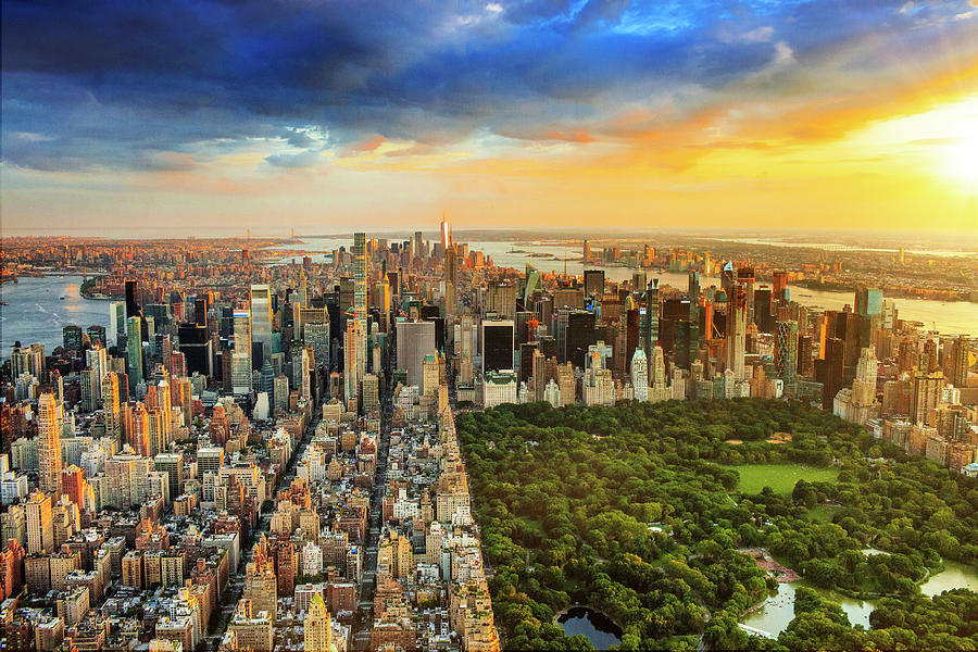 Sunset Over Central Park Digital Art - Central Park, Nyc #7 by Antonino Bartuccio